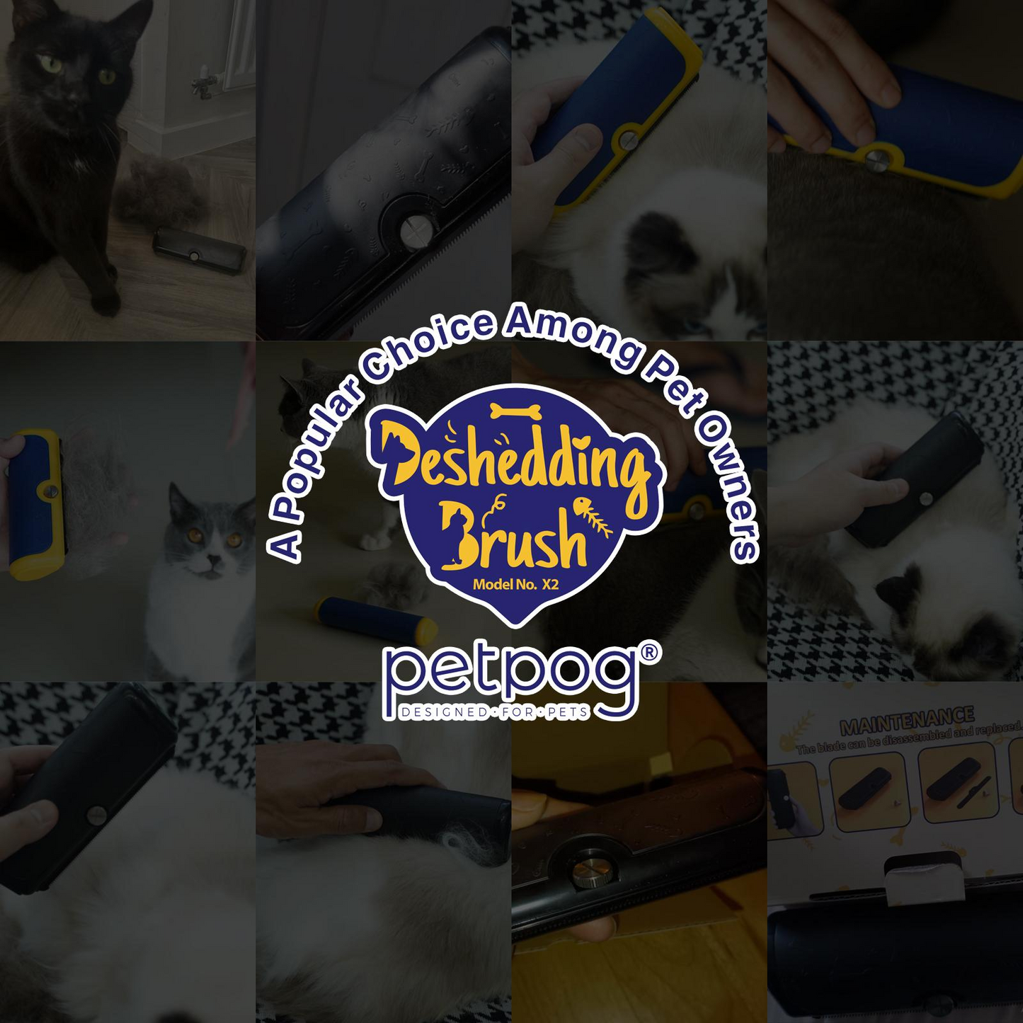 PetPog Grooming & Deshedding Brush 2.0 Pink