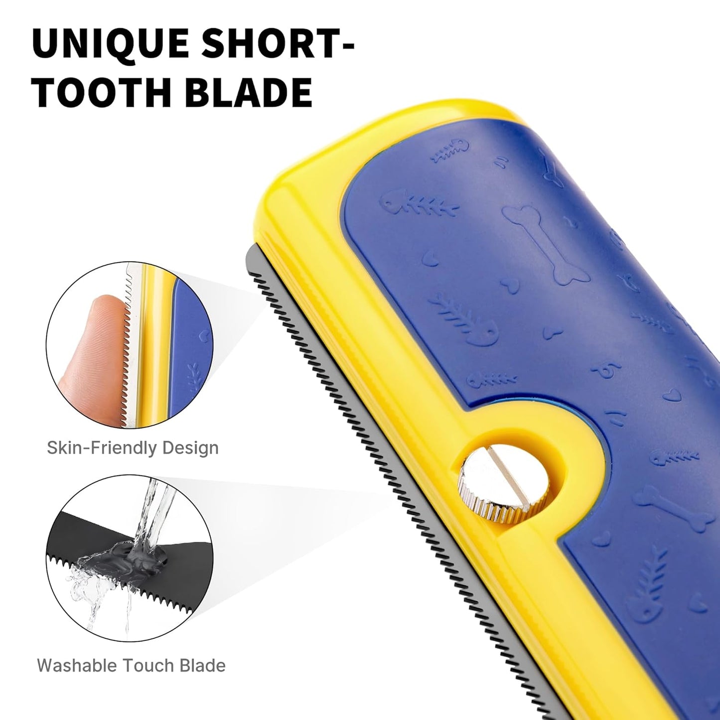 PetPog Grooming & Deshedding Brush 2.0 Blue-Yellow