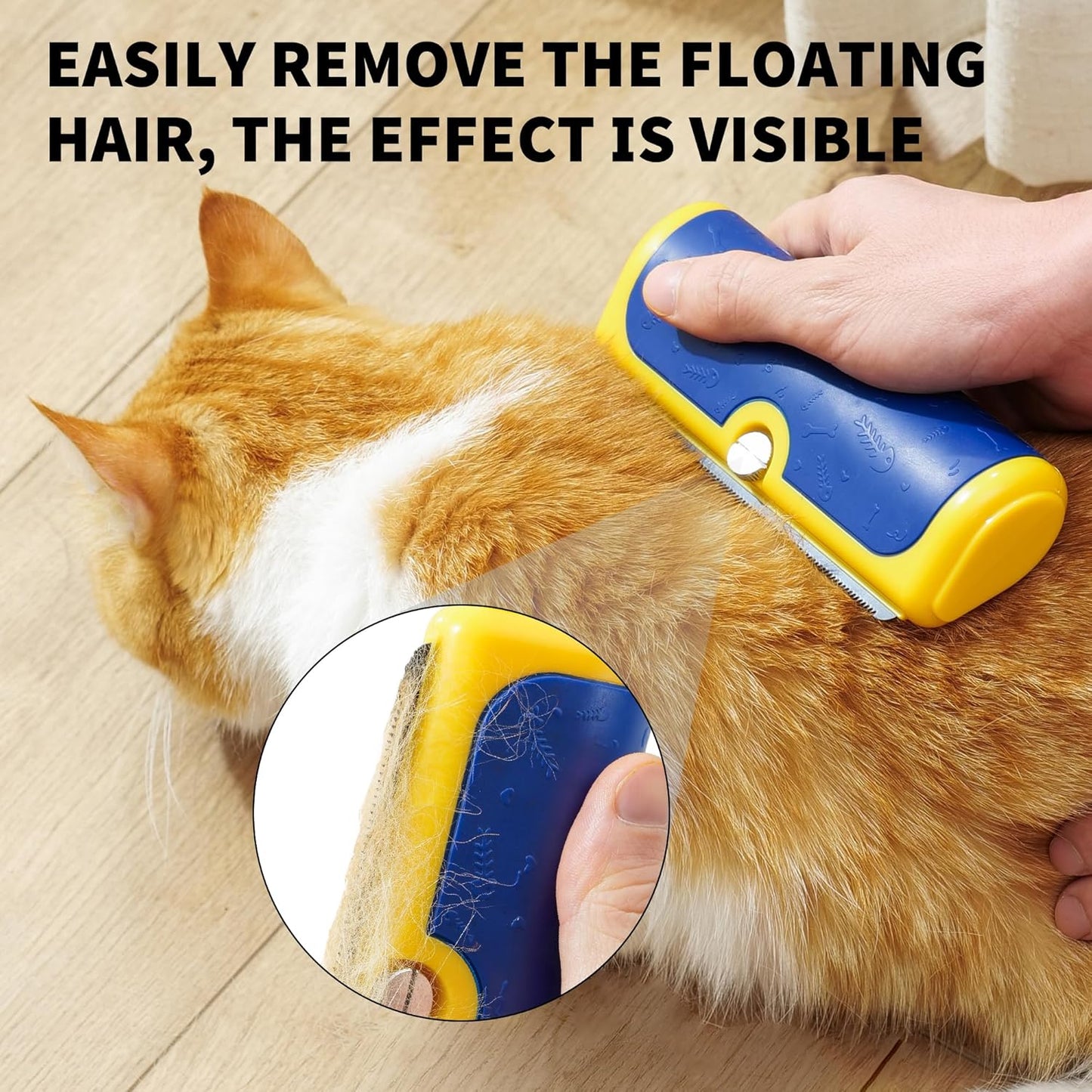 PetPog Grooming & Deshedding Brush 2.0 Blue-Yellow