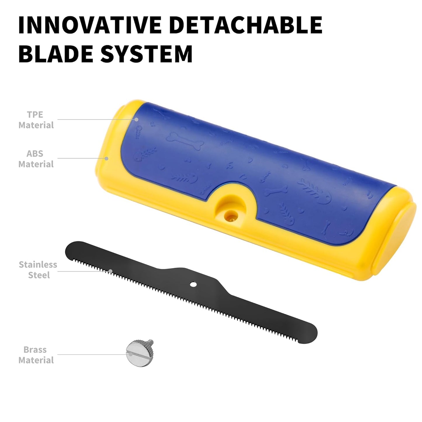 PetPog Grooming & Deshedding Brush 2.0 Blue-Yellow