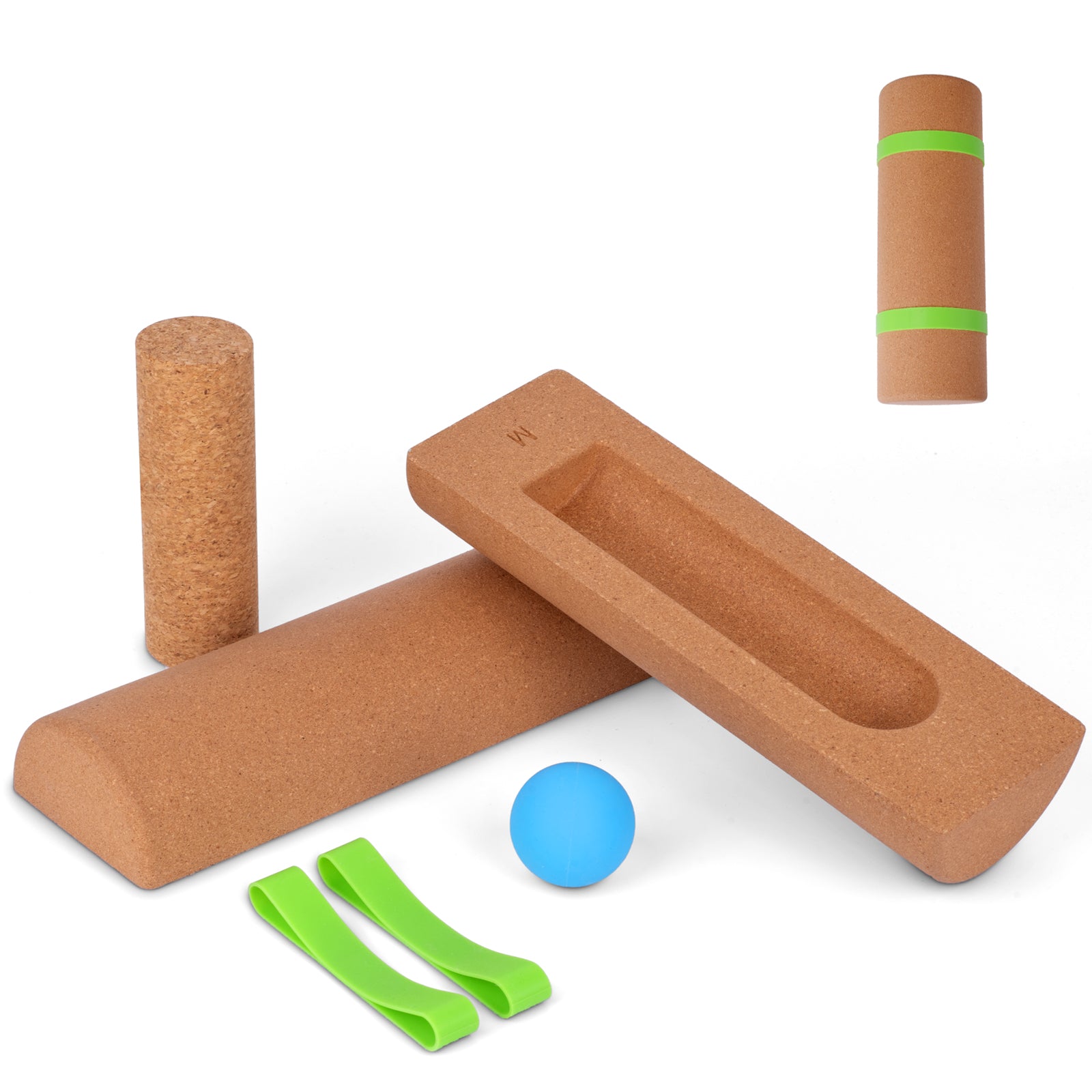 Cork Balance Board for Foot & Ankle – 4-in-1 Set with Balance Blocks ...